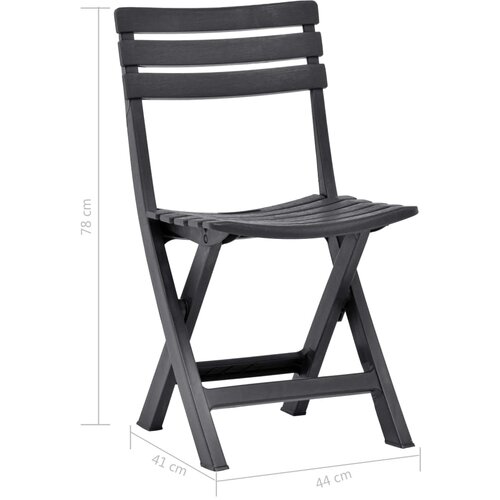  Sklopive vrtne stolice 2 kom plastične antracit Slike