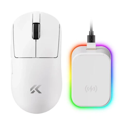 MCHOSE Bežični gaming mi&scaron; A7 V2 Ultra Plus White /PAW 3950/8K Hz/Omron Mechanical Cene