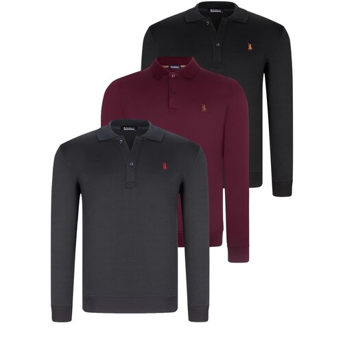 Dewberry TRIPLE SET V4007 MEN&amp;#039;S SWEATSHIRT-BLACK-NAVY-PURPLE Slike