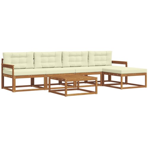  Set vanjskih sofa 6 kom. Prirodna i krem Smeđa 79 x 79 x 37 cm Slike
