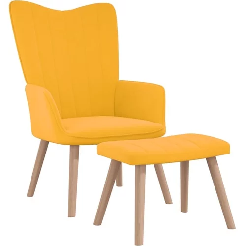  Gugalni stol s stolčkom gorčično rumen žamet