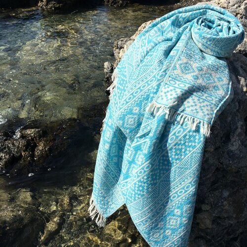  cicim - turquoise turquoise fouta (beach towel) Cene