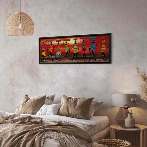  Slika - African Women Dancing 150x50 U crnom drvenom okviru Slike