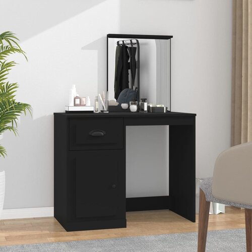 vidaXL Toaletni stolić s ogledalom crni 90 x 50 x 132 5 cm drveni Cijene