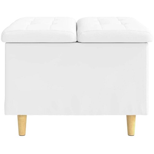  Otoman za pohranu Bijeli 60 x 60 x 45 cm Umjetna koža - Bijeli 60 cm Umjetna koža Slike