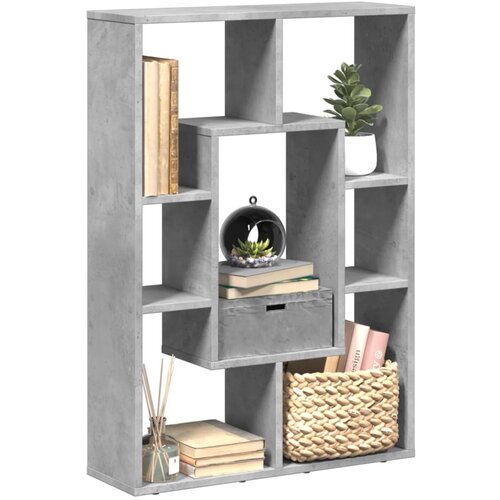 VidaXL Regal za knjige boja betona 63x20x90 cm konstruirano drvo Slike