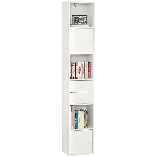 SoBuy visoka knjižna omara v beli barvi v skandinavskem slogu, (20815097) Cene