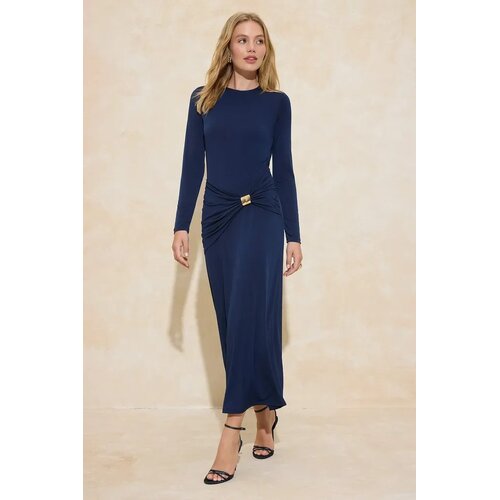 Trendyol Modest Ženska haljina Tctss26Eb00014, Tamnoplava Cene