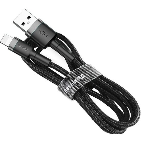 Baseus Cable Lightning USB Cafule 1.5A 2m (gray and black) Slike