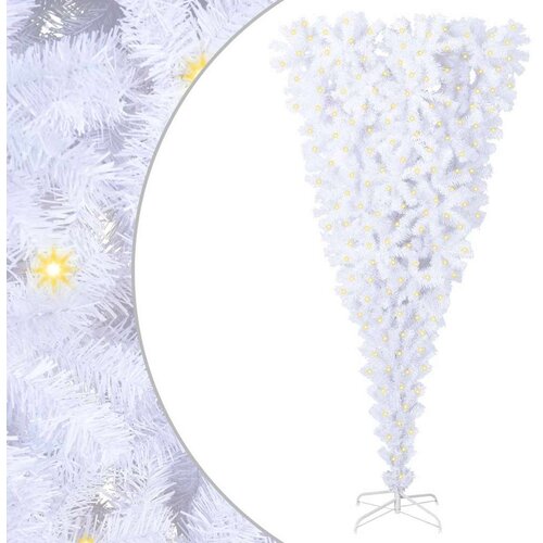  Umjetno božićno drvce s stalakom Bijelo 240 cm PVC i čelik Slike