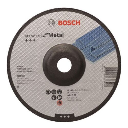 Bosch brusna ploča ispupčena standard for metal A 24 P BF, 180 mm, 22,23 mm, 6,0 mm ( 2608603183 ) Cene
