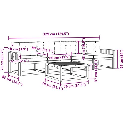  Set vanjskih sofa 4 kom. Bijela i svjetlosiva Slike