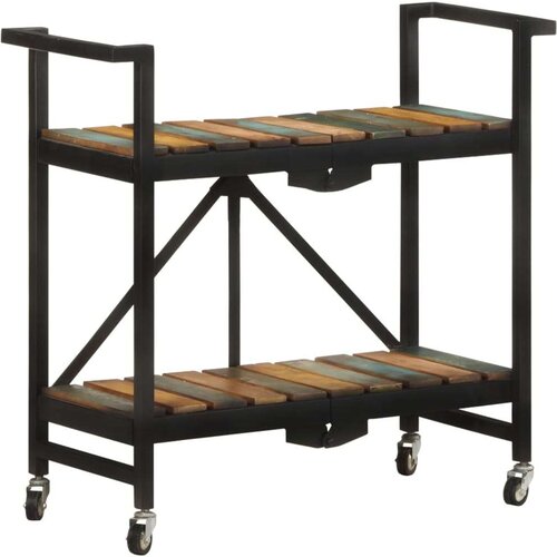 VidaXL Kuhinjska kolica 87x 36 x 81 cm od masivnog obnovljenog drva Slike