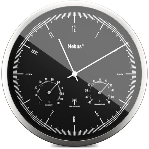 Mebus 19777 radio wall clock with Thermo-Hygrometer Slike