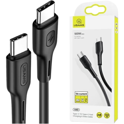 Usams KABEL U43 USB-C NA USB-C 100W PD FAST CHARGE 5A 1.2M ČRN, (21980503) Cene
