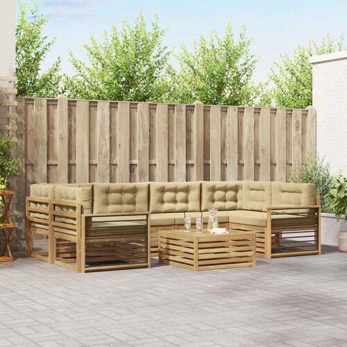  Set vanjskih sofa 7 kom. Bijela i bež Poliester Cijene