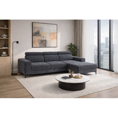 Grand Sistem 001 Ugaona garnitura Belona, Desni ugao, 285x165cm, Siva Slike