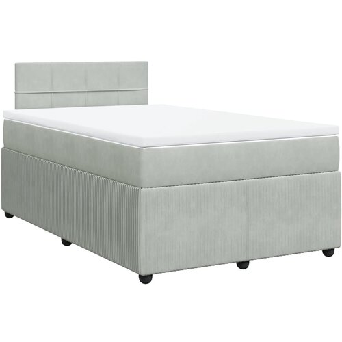 vidaXL Box spring postelja z vzmetnico svetlo siva 120x200 cm žamet, (21321458) Cene