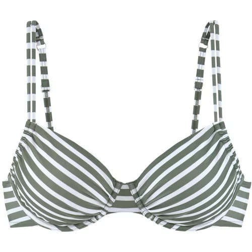 VENICE BEACH Bikini gornji dio 'Summer' kameno siva / bijela