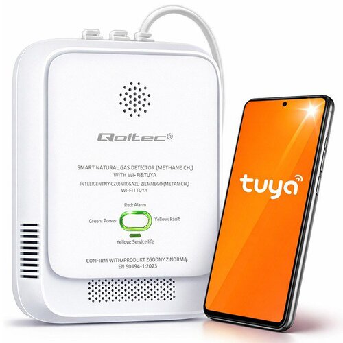 Qoltec 52651 Natural Gas Leak Sensor | CH4 detector | NG | Tuya | Wi-Fi | 85dB alarm | LED Cijene