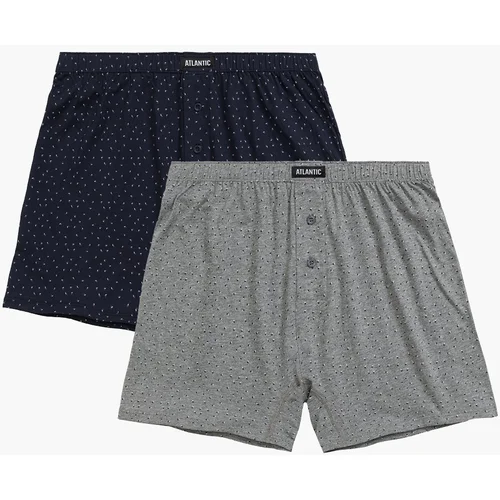 Atlantic Men's loose boxers 2Pack - dark blue/gray