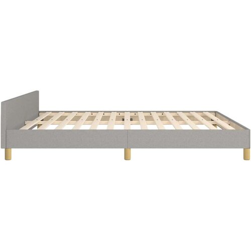VidaXL okvir za krevet s uzglavljem svjetlosivi 160x200 cm od tkanine Slike