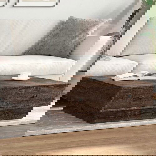 VidaXL Stolić za kavu Smeđa hrasta 90x90x28 cm konstruirano drvo Slike