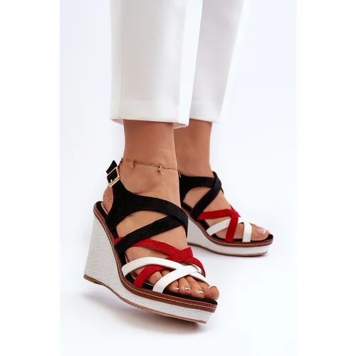 Kesi Ellen Strappy Black Wedge Sandals