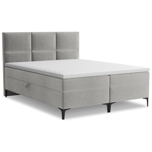 Makamii Svijetlo sivi boxspring krevet s prostorom za odlaganje 140x200 cm Pakalana &ndash; Cijene