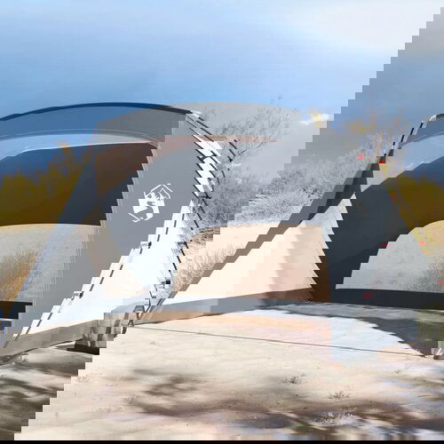 vidaXL Šotor za na plažo siva 274x178x170/148 cm 185T taft Cene
