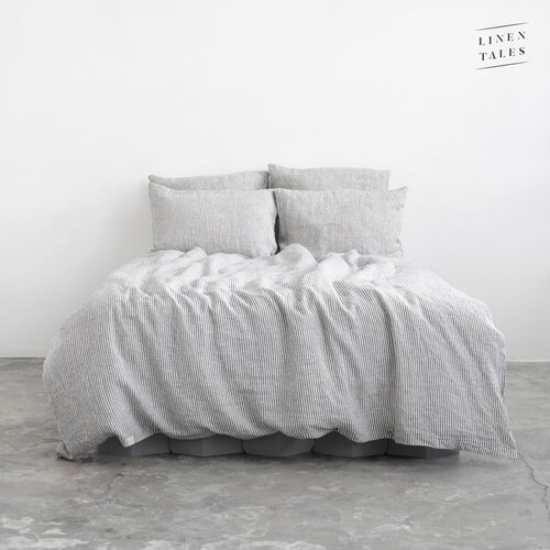 Linen Tales bijela i crna lanena posteljina 200x200 cm - linen tales Slike