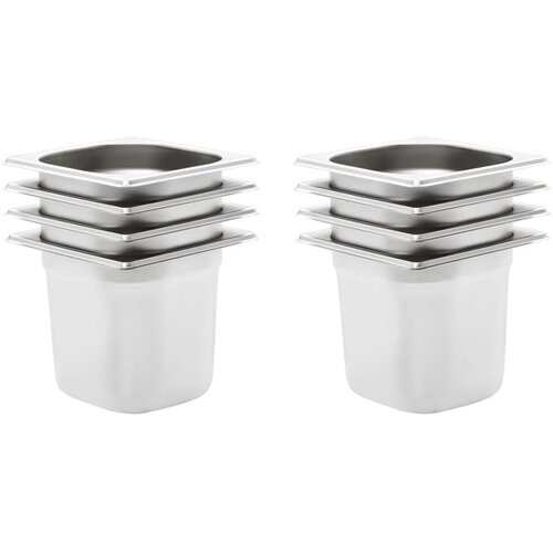  Gastronomske posode 8 kosov GN 1/6 150 mm nerjaveče jeklo Cene