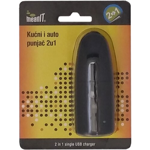 Mean IT Punjač, kućni i auto, 2in1 - KUĆNI I AUTO PUNJAČ, 2IN1, Crni Cijene