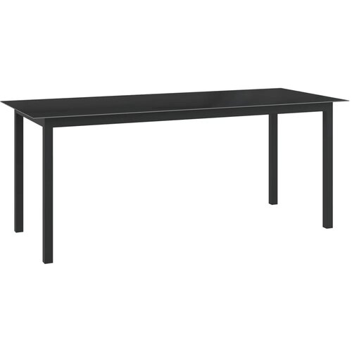 In vrtni stol crni 190 x 90 x 74 cm od aluminija i stakla Slike