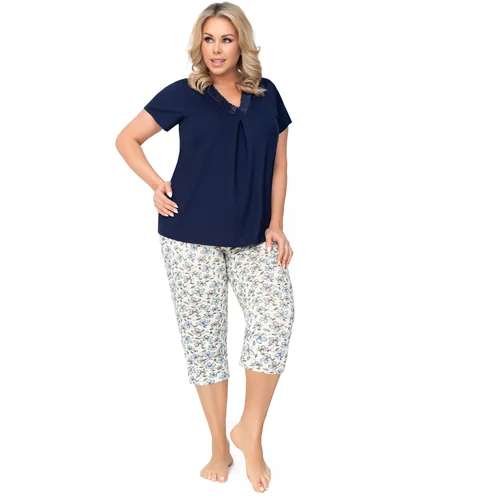 Donna Aria Pyjamas Plus Dark Blue Navy