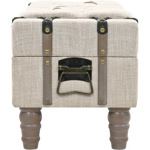  Klupa za pohranu od masivnog drva i čelika 111 x 34 x 37 cm Slike