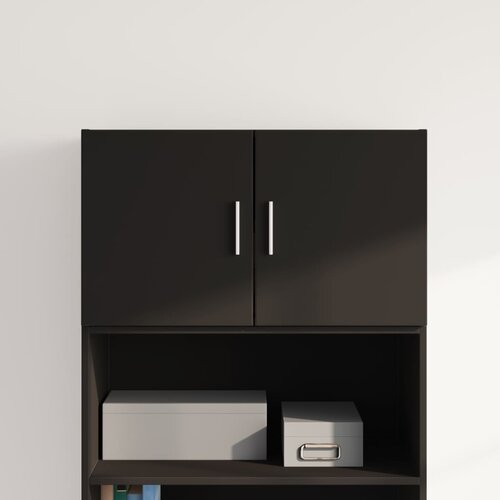 The Living Store Stenska omarica črna 70x42,5x40 cm inženirski les - Stenska Omarica, (21661296) Slike