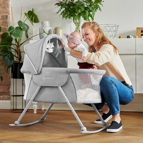 Kinderkraft prenosivi krevetac-Kolevka za bebe Lovi Beige 113387 Slike