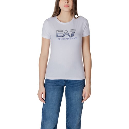 Ea7 Emporio Armani Majice s kratkimi rokavi 7W000183 AF10373 Bela Cene
