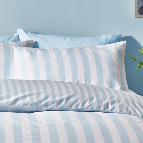 Sassy B Bijela/plava posteljina za krevet za jednu osobu 135x200 cm Stripe Tease &amp;ndash; Slike