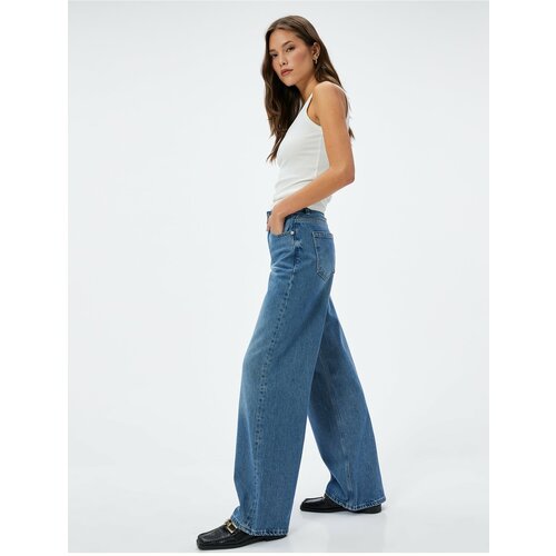 Koton Wide Leg Jeans Standard Waist Pocket Cotton - Bianca Wide Leg Jeans Cene