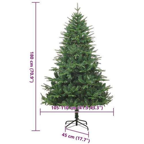 VidaXL Umjetno predsvijetljeno božićno drvce Zelena 180 cm PVC i PE Slike