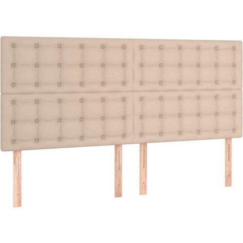 vidaXL LED uzglavlje boja cappuccina 200x5x118/128 cm od umjetna koža Cene