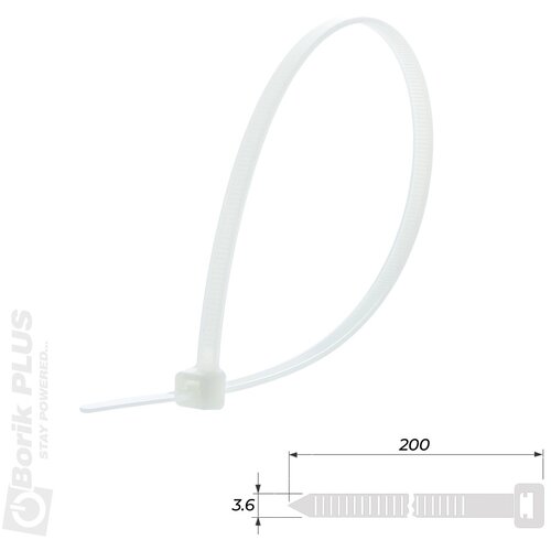 VATPAN Vezice za kablove 100 kom, 200&amp;times;3.6 mm BELE Slike