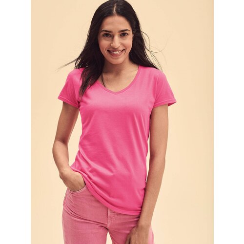 Fruit Of The Loom Różowa koszulka damska Iconic Vneck Cene