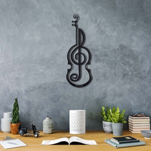 Wallity Zidna dekoracija Violin, 50 x 17 cm, Crna Cene