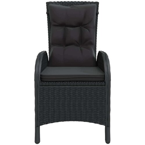VidaXL 3-dijelni vrtni bistro set od poliratana crni Slike