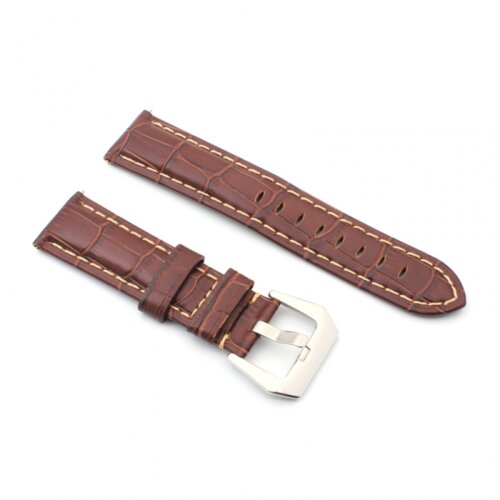 narukvica elegant relief kozna za smart watch 22mm tamno braon Slike