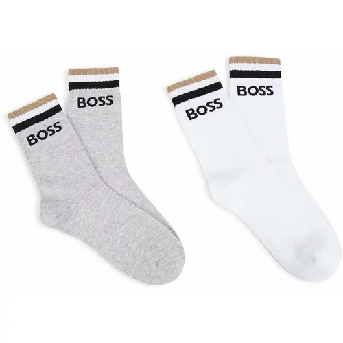 Boss Otroške nogavice 2-pack bela barva