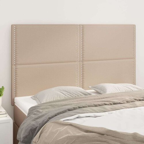  Posteljno vzglavje 4 kosa kapučino 72x5x78/88 cm umetno usnje, (20953893) Slike